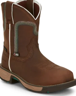 Justin Boots Rush 8" Composite Toe Waterproof Work Boot Pine Chocolate Outlet