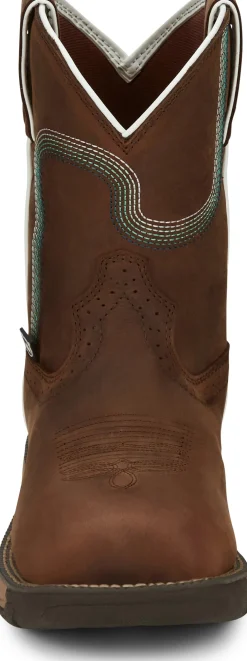 Justin Boots Rush 8" Composite Toe Waterproof Work Boot Pine Chocolate Outlet