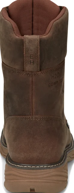 Justin Boots Rush 8" Lace UP Nano Comp Toe Waterproof Pecan Brown Hot