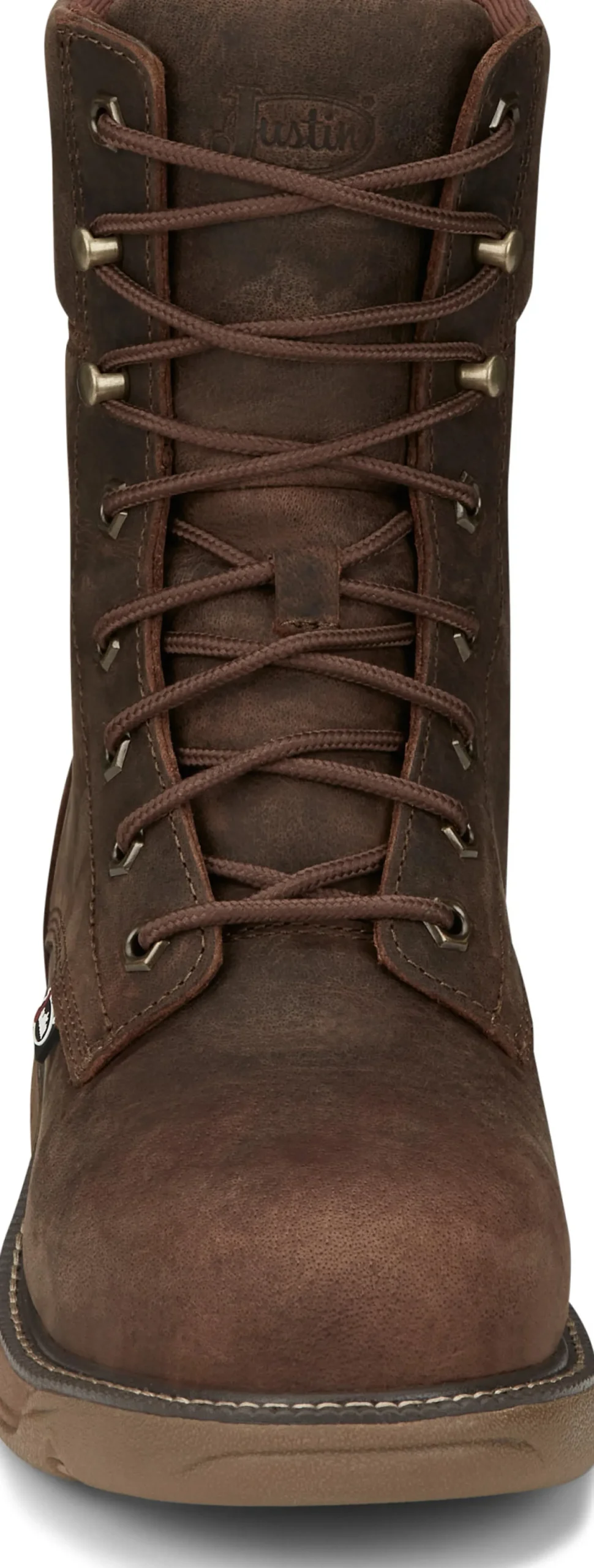 Justin Boots Rush 8" Lace UP Nano Comp Toe Waterproof Pecan Brown Hot