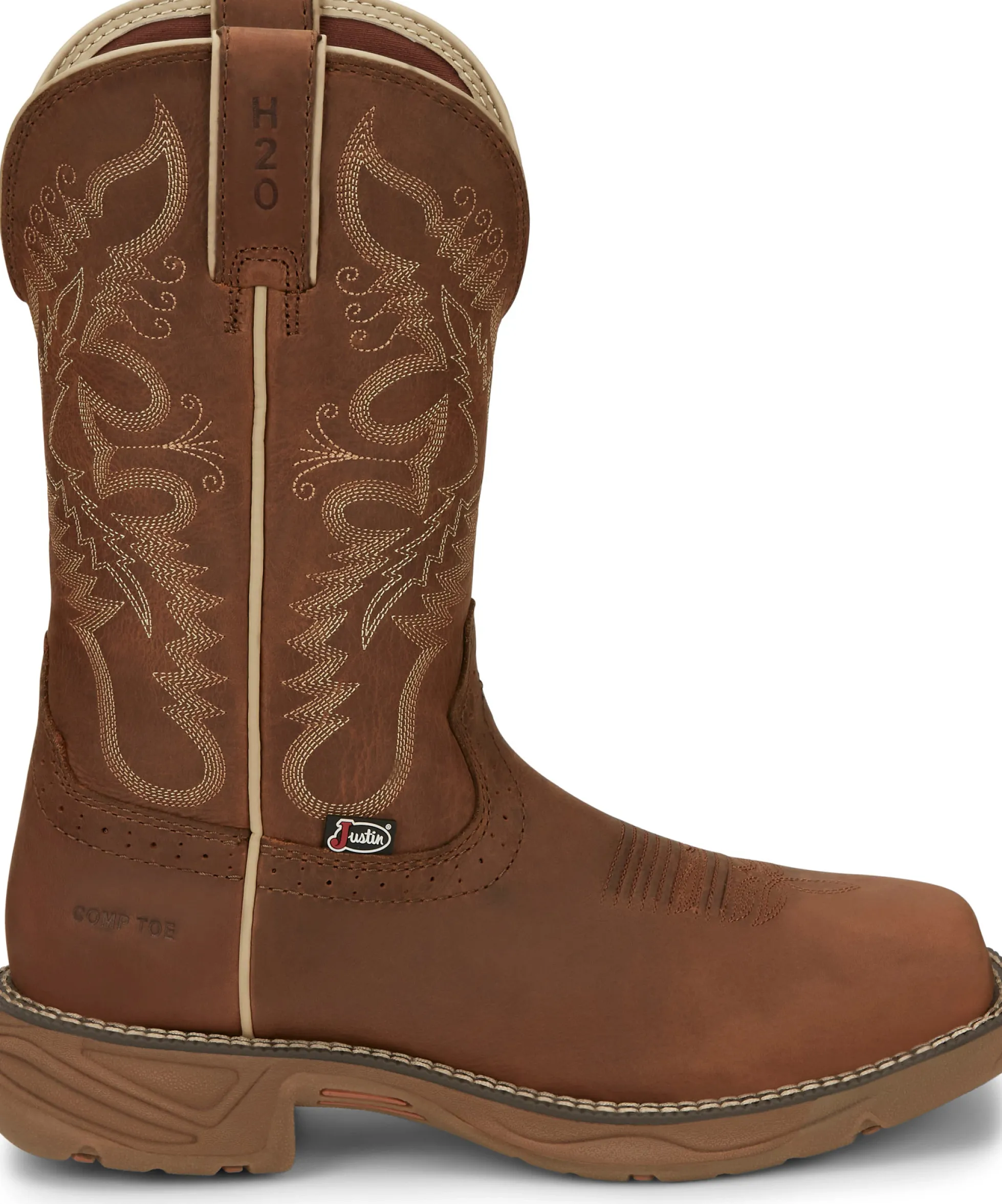 Justin Boots Rush 11" Nano Composite Toe Waterproof Work Boot Rustic Tan Outlet