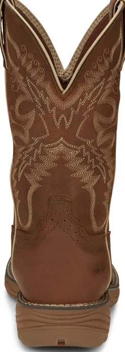 Justin Boots Rush 11" Nano Composite Toe Waterproof Work Boot Rustic Tan Outlet