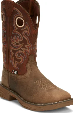 Justin Boots Rush 11" Waterproof Comp Toe Peanut Tan