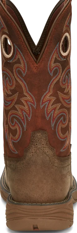 Justin Boots Rush 11" Waterproof Comp Toe Peanut Tan