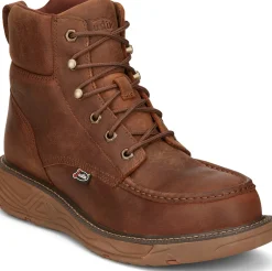Justin Boots Rush 6" Waterproof Nano Comp Toe Brown Sale