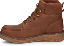 Justin Boots Rush 6" Waterproof Nano Comp Toe Brown Sale