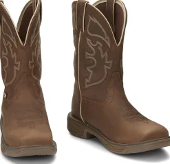 Justin Boots Rush 11" Waterproof Steel Toe Saddle New