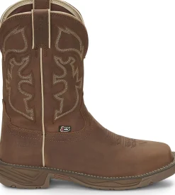 Justin Boots Rush 11" Waterproof Steel Toe Saddle New