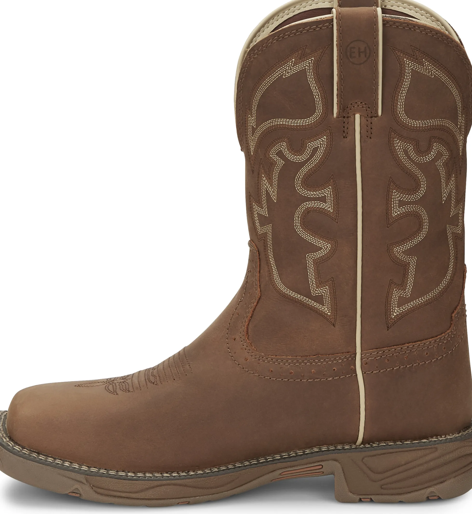 Justin Boots Rush 11" Waterproof Steel Toe Saddle New