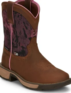 Justin Boots Rush 8" Waterproof Work Boot Harvest Brown Sale