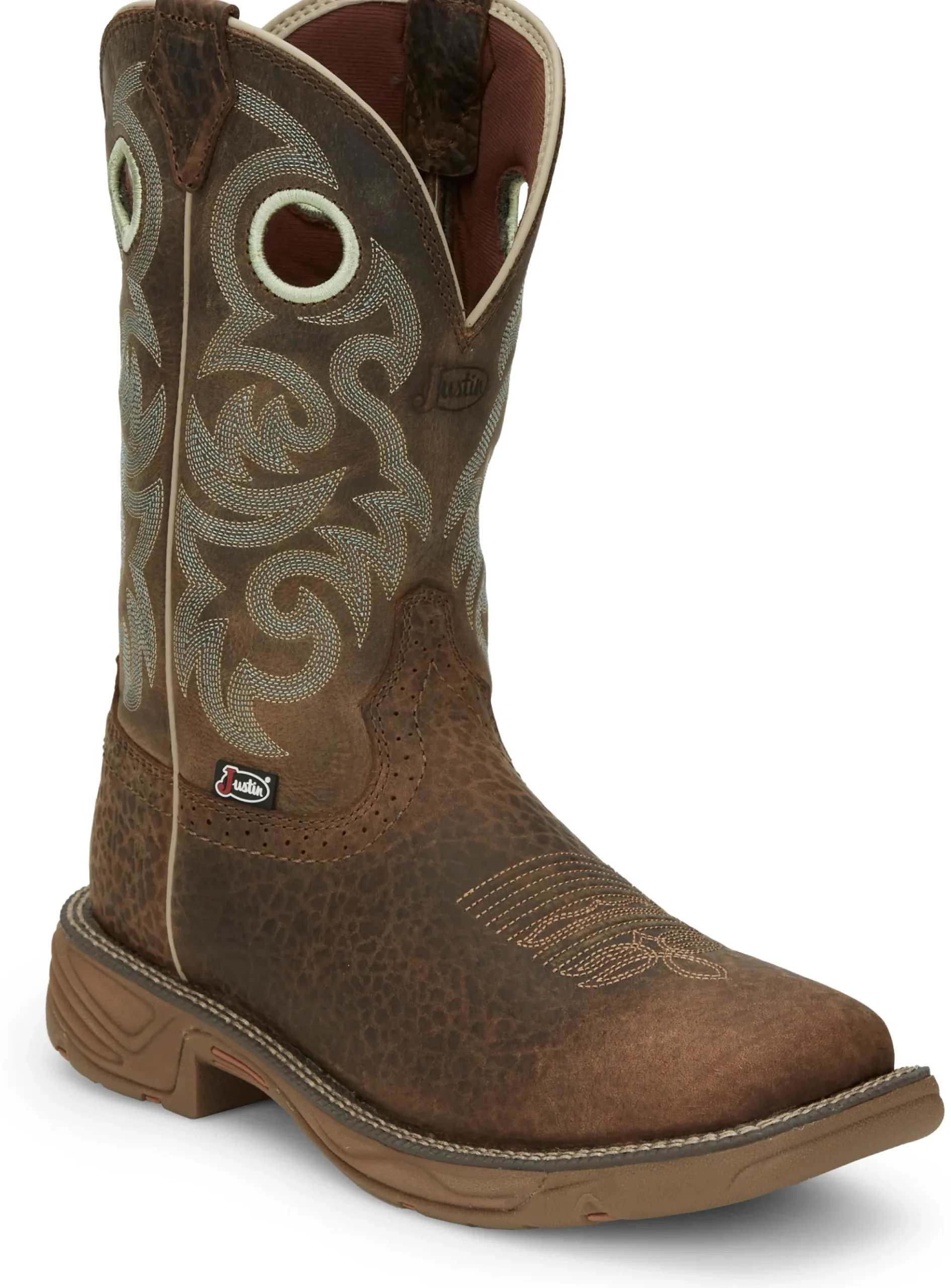 Justin Boots Rush 11" Western Work Mocha Brown