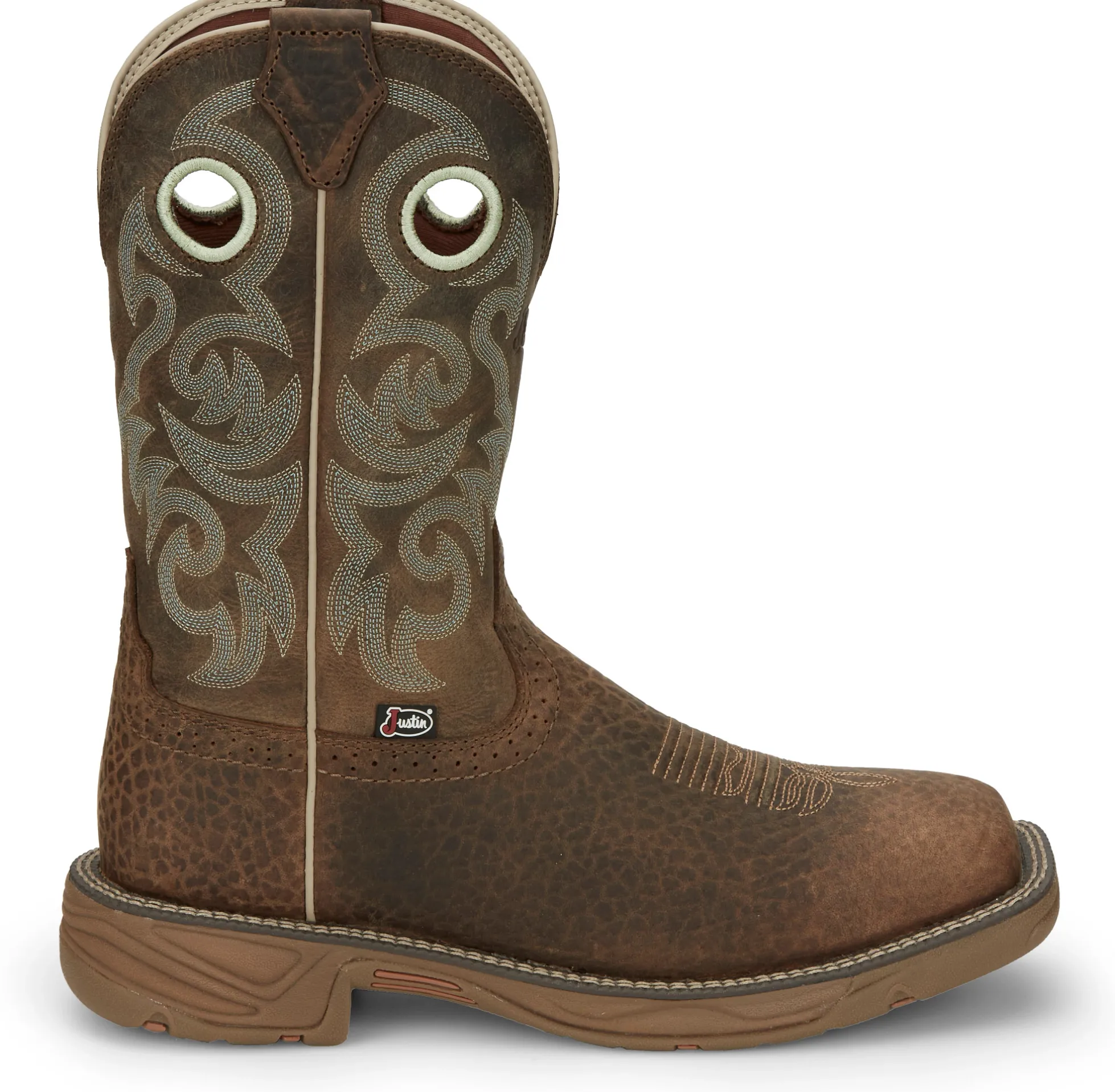 Justin Boots Rush 11" Western Work Mocha Brown