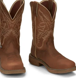 Justin Boots Rush 11" Women's Waterproof Work Boot Rustic Tan Sale