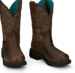 Justin Boots Tasha 11" Steel Toe Waterproof Work Boot Brown New