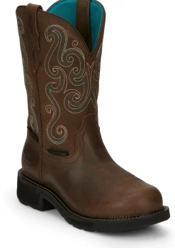 Justin Boots Tasha 11" Steel Toe Waterproof Work Boot Brown New