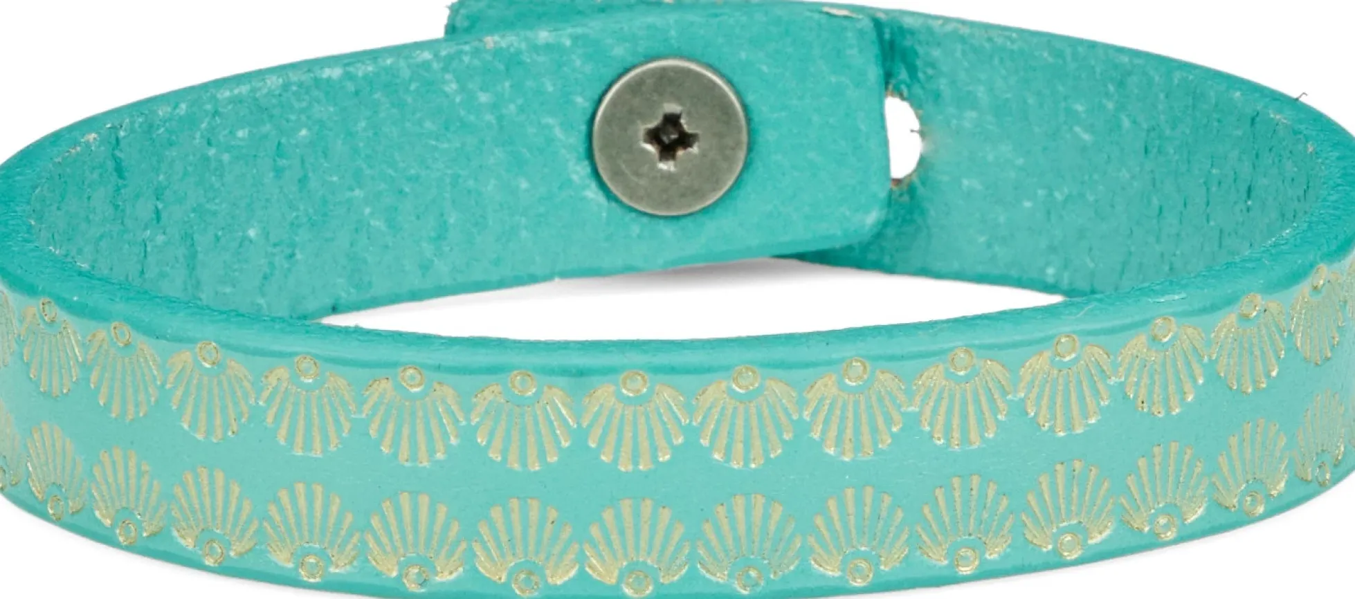 Justin Boots Tooled Leather Band Turquoise