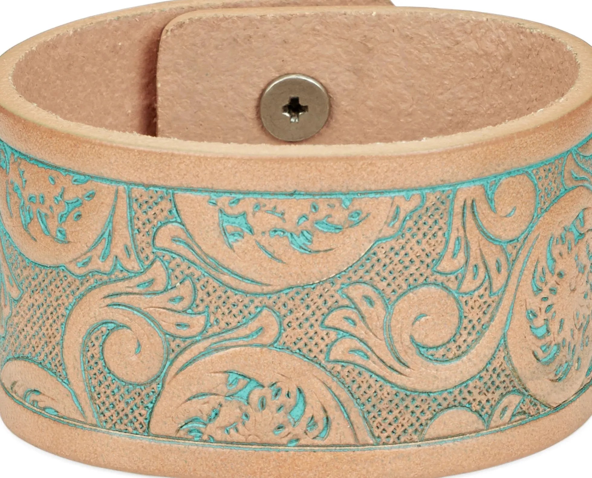 Justin Boots Tooled Leather Cuff Tan Discount