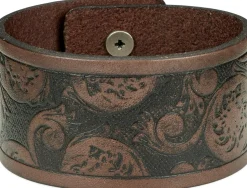 Justin Boots Tooled Leather Cuff Brown Outlet