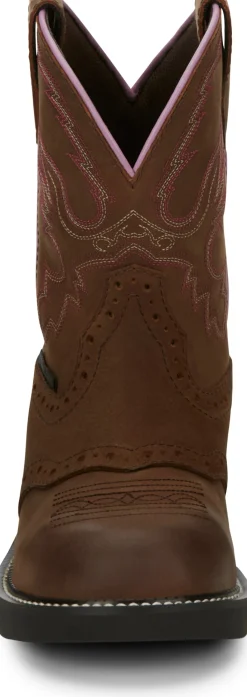 Justin Boots Wanette 8" Steel Toe Waterproof Work Boot Aged Bark Clearance