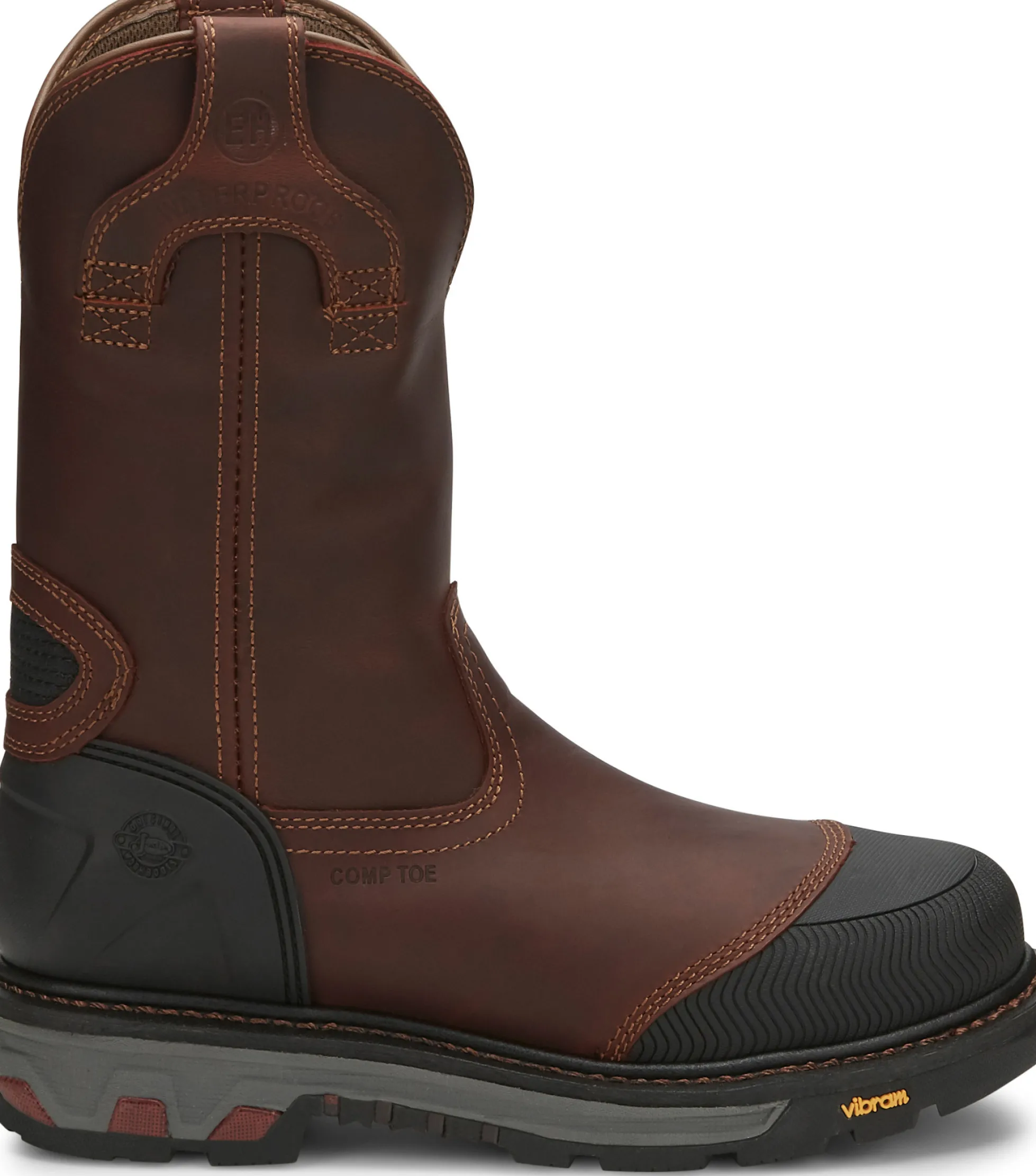 Justin Boots Warhawk II 11" Waterproof Nano Comp Toe Chestnut Sale