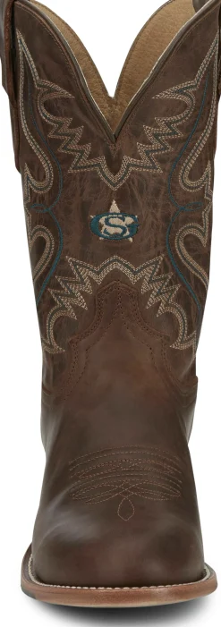 Justin Boots Wells 11" Western Rich Mahogany Discount