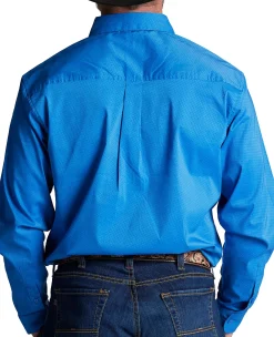 Justin Boots Woven Button Down Blue Diamond Best
