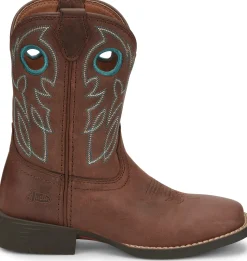 Justin Boots Bowline Kids Western Boot Chestnut New