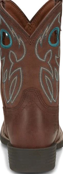 Justin Boots Bowline Kids Western Boot Chestnut New