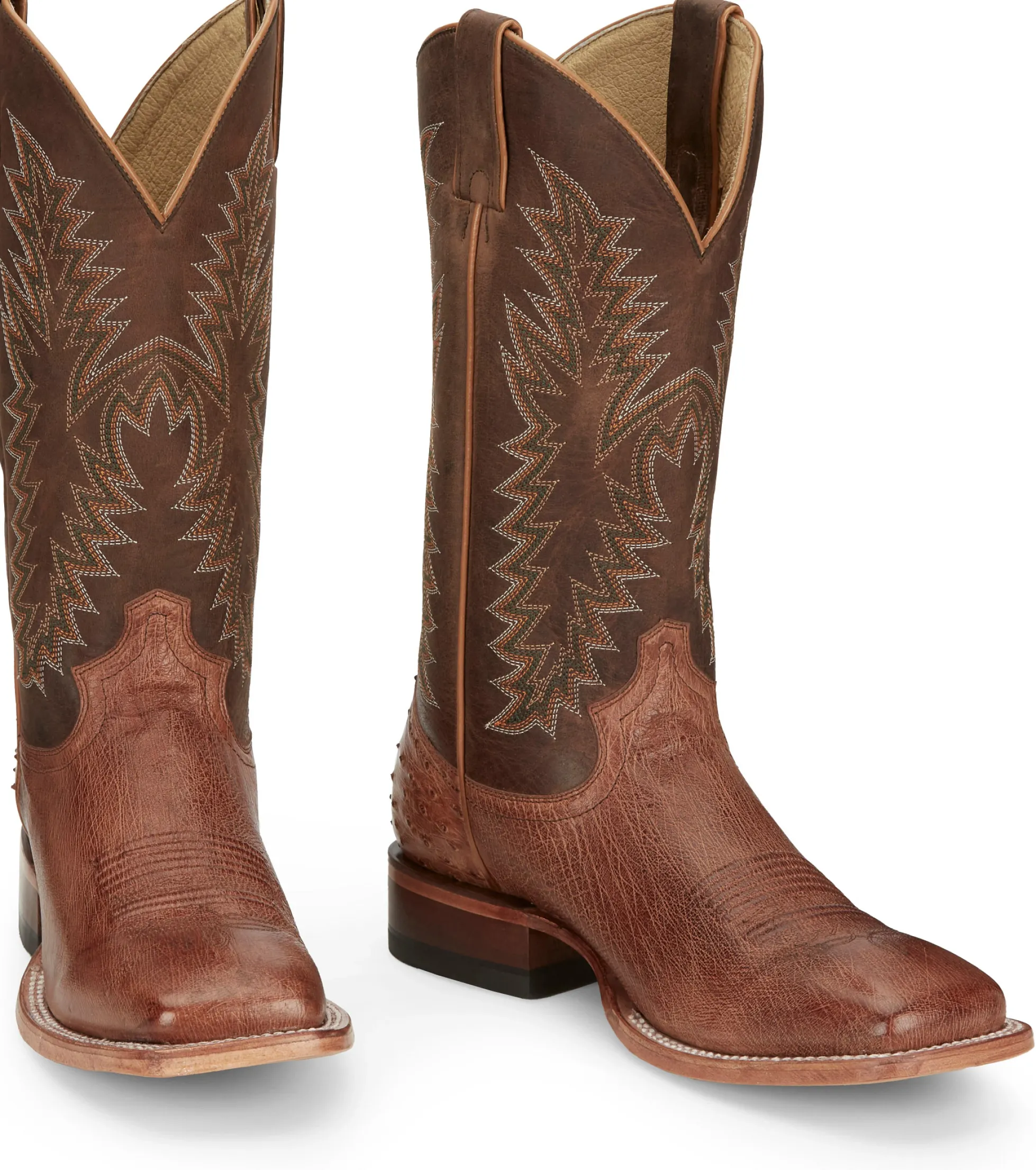 Justin Boots Breck 13” Smooth Ostrich Cognac Vintage Online