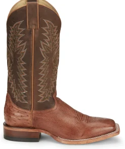 Justin Boots Breck 13” Smooth Ostrich Cognac Vintage Online