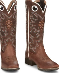 Justin Boots Cam 13" Western Boot Leather Brown Discount