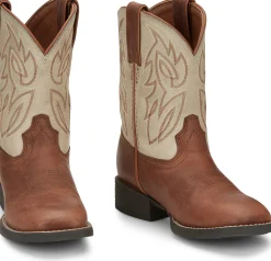 Justin Boots Canter Junior Whiskey Brown New