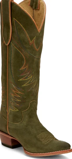 Justin Boots Clara 15" Western Boot Green Outlet