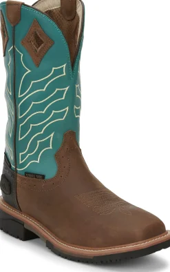 Justin Boots Derrickman 11" Waterproof Steel Toe Brown Discount