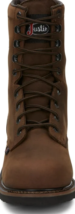 Justin Boots Drywall 8" Waterproof Steel Toe Brown Clearance
