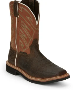 Justin Boots Electrician 11" Steel Toe Brown Hot