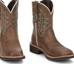 Justin Boots Ema 8" Western Boot Dark Tan Hot