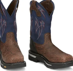 Justin Boots Frontline Hiviz 11&rdquo; Waterproof Nano Comp Toe Toasted Hot