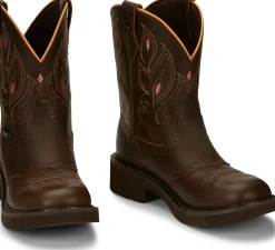 Justin Boots Gemma 8" Western Boot Dark Brown Outlet