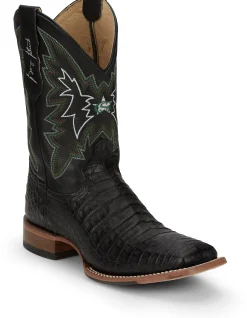 Justin Boots Haggard 11" Caiman Black Hot