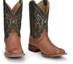 Justin Boots Haggard 11" Caiman Tan New