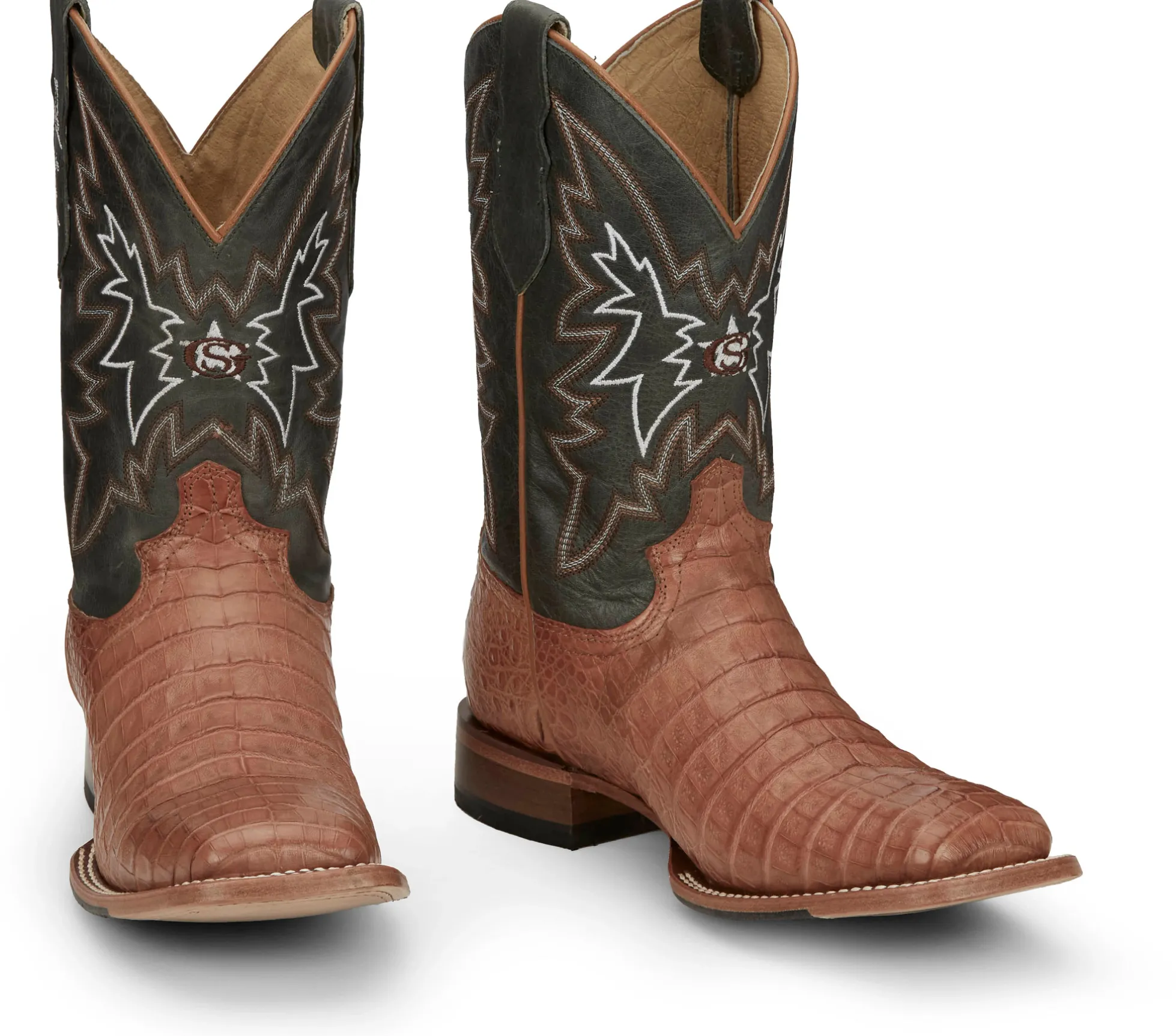 Justin Boots Haggard 11" Caiman Tan New