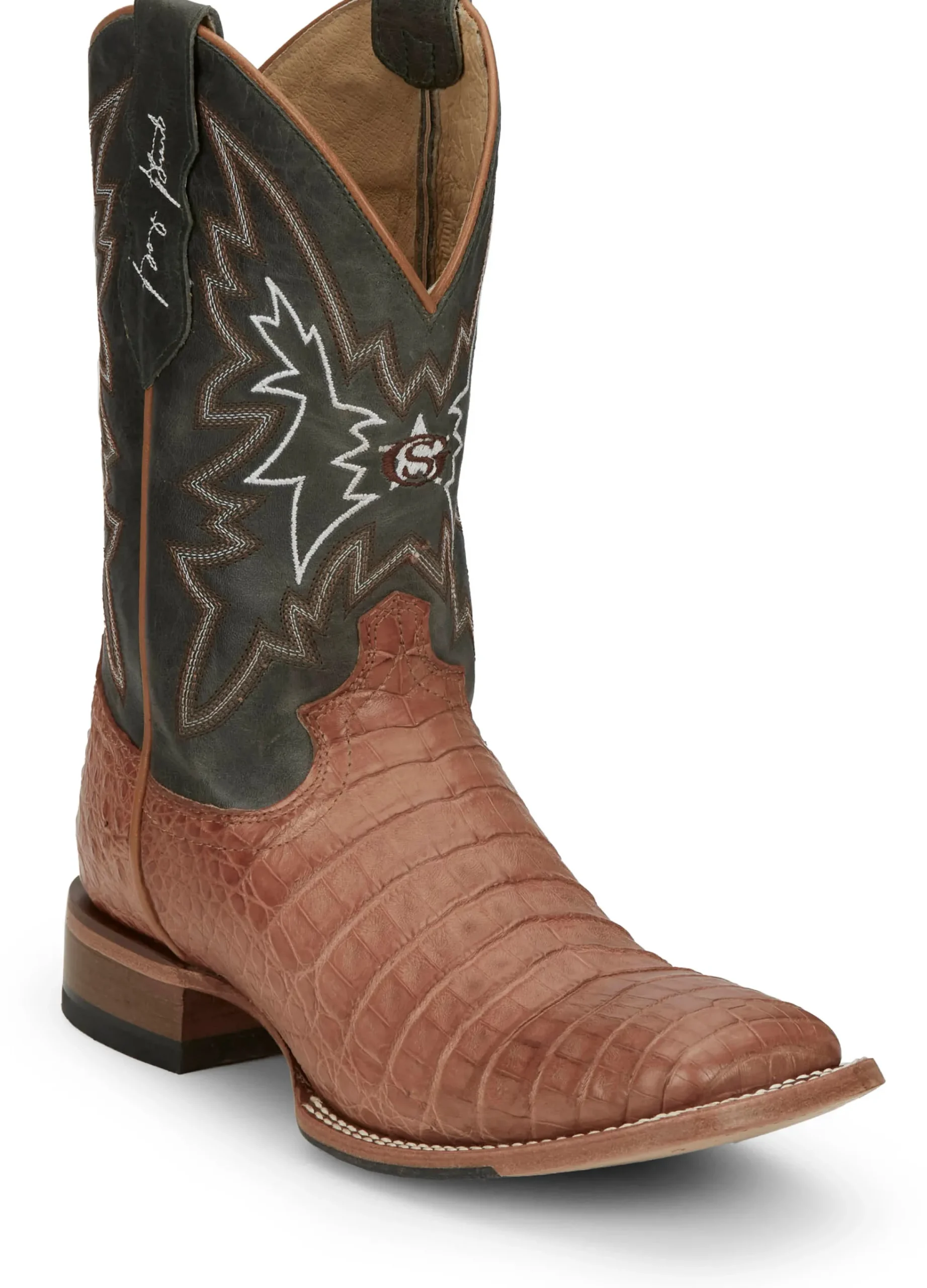 Justin Boots Haggard 11" Caiman Tan New