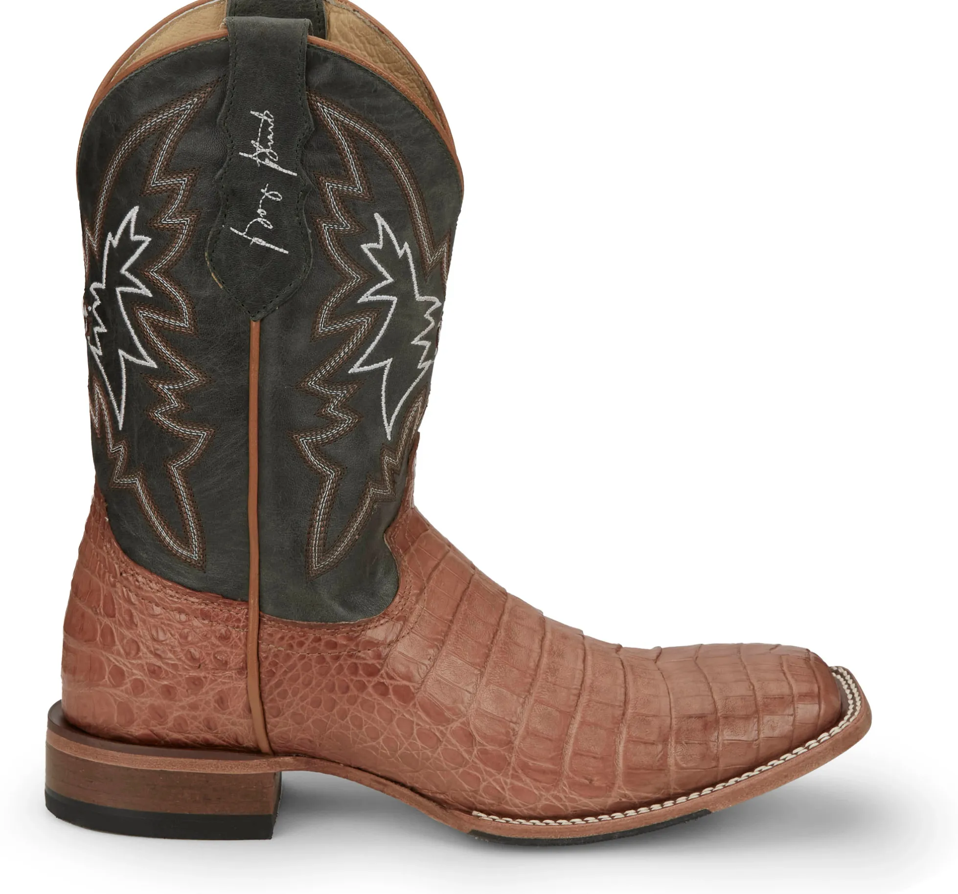Justin Boots Haggard 11" Caiman Tan New