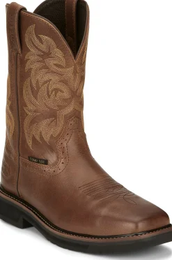 Justin Boots Handler 11" Comp Toe Brown New