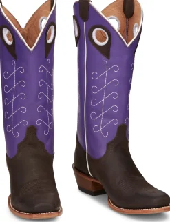 Justin Boots Hattie 13" Western Boot Brown / Purple Sale