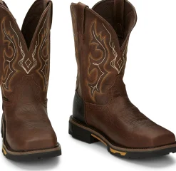 Justin Boots Joist 11" Waterproof Comp Toe Aged Brown Discount
