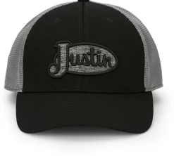 Justin Boots Justin Logo Cap Black/Silver Mesh
