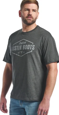Justin Boots Justin Men's Hexagon Outline Tee Grey Clearance