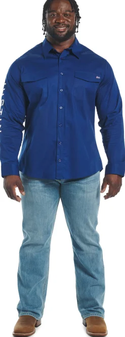 Justin Boots Justin Team Button Down Blue Depth